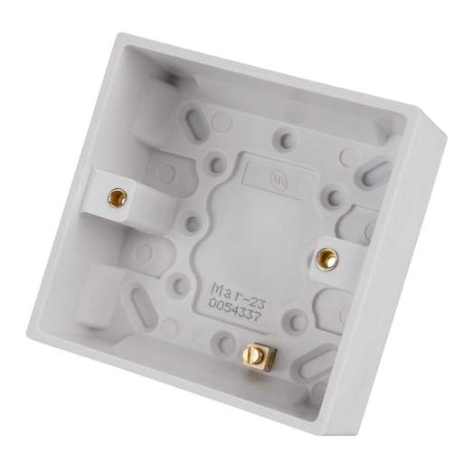 M2 Square 1 Gang 35mm Pattress Back Box White (2010-072) | CEF