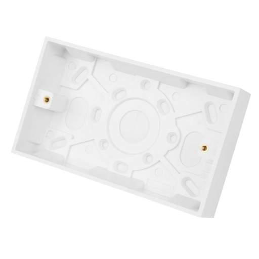 M2 Square 2 Gang 25mm Pattress Back Box White (2010-074) | CEF