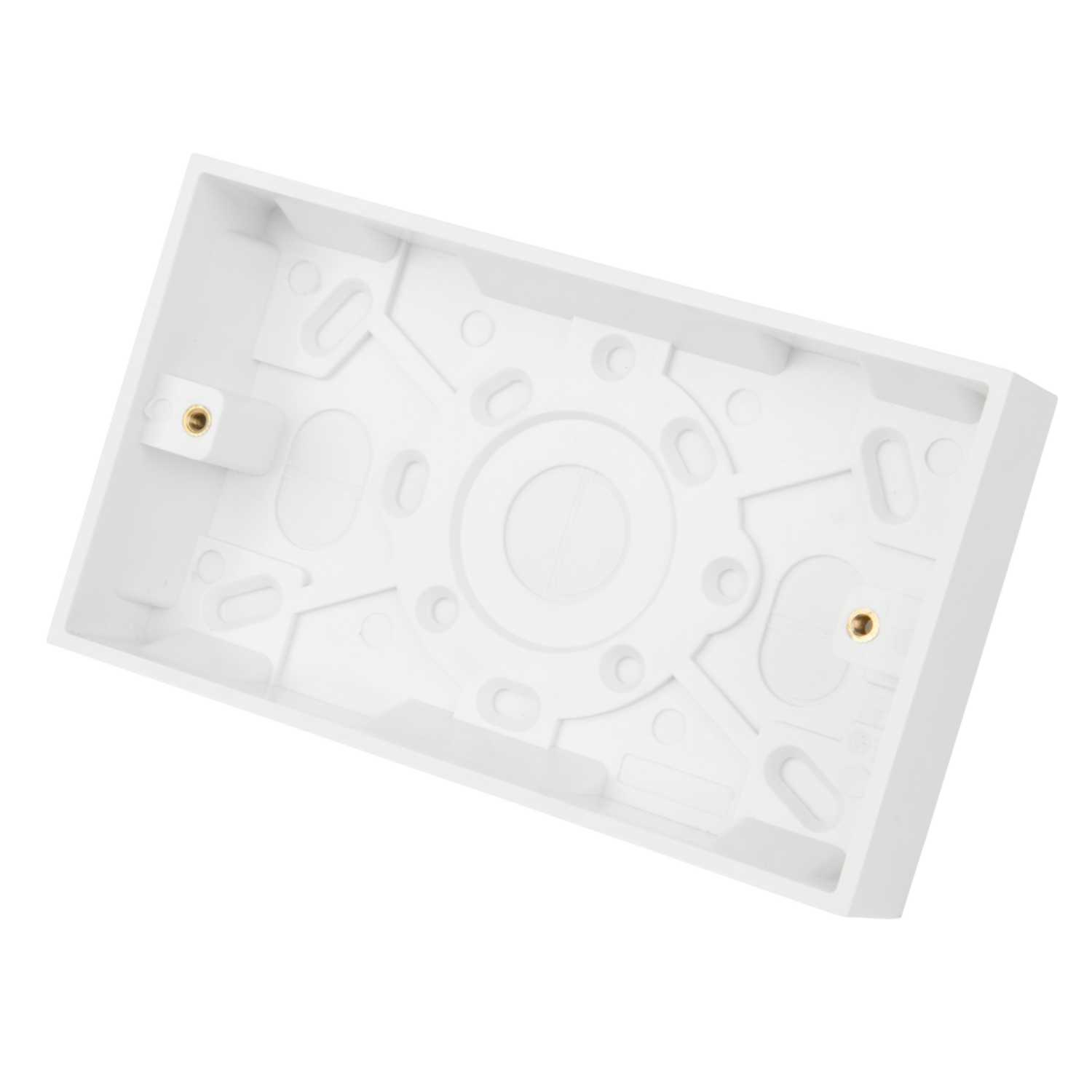 M2 Square 2 Gang 25mm Pattress Back Box White (2010-074) | CEF