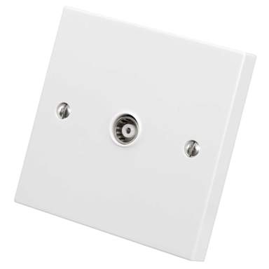 M2 Square 1 Gang Coaxial Socket White (2010-300) | CEF