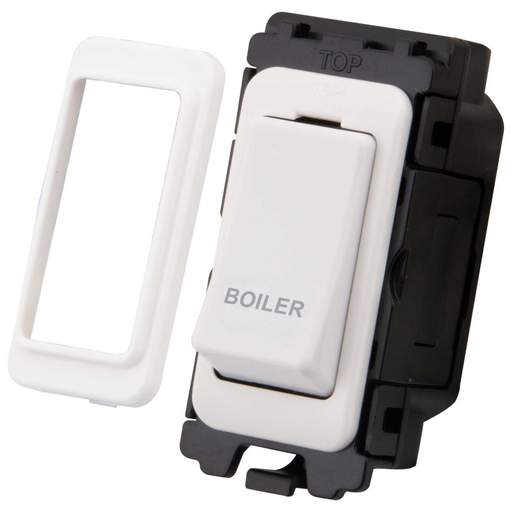 M2 Grid 20A Double Pole Grid Switch marked Boiler