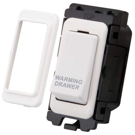M2 Grid 20A Double Pole Grid Switch marked Warming Drawer