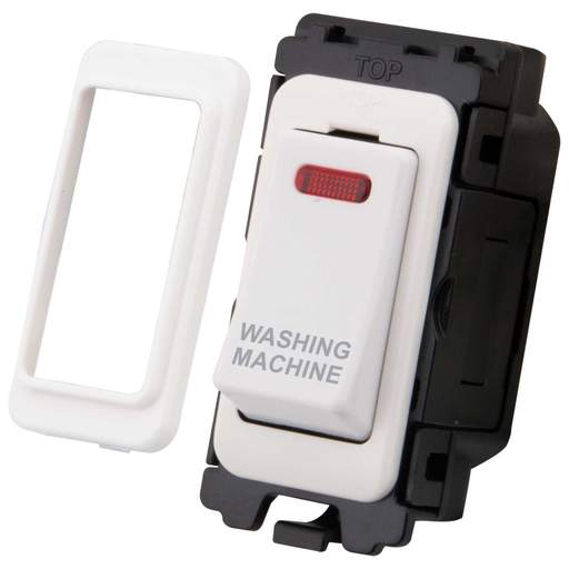 M2 Grid 20A Double Pole Grid Switch with Neon marked Washing Machine
