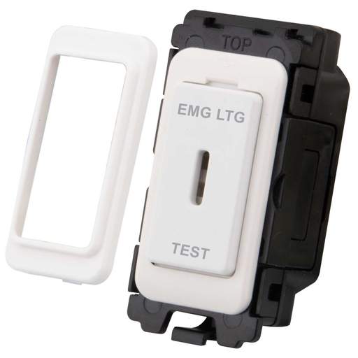 M2 Grid 20A Key Switch Grid Module 'EMG LTG TEST' White