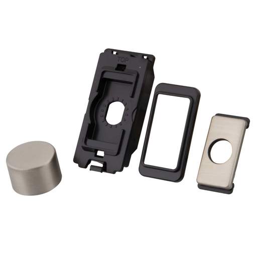 M2 Grid Dimmer Assembly Module Black with Brushed Stainless Steel Cap