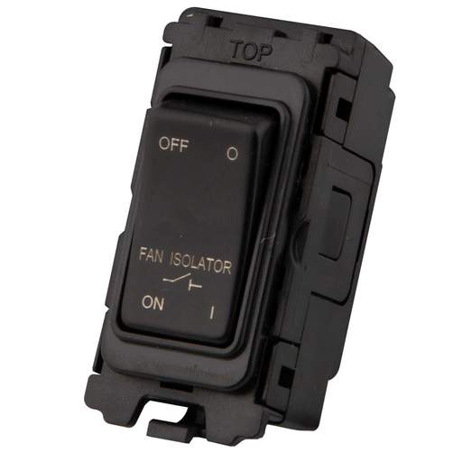 M2 Grid 6A Triple Pole Fan Isolator Grid Switch Painted Matt Black