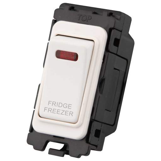 M2 Grid 20A DP Grid Switch with Neon marked Fridge Freezer Painted Matt White