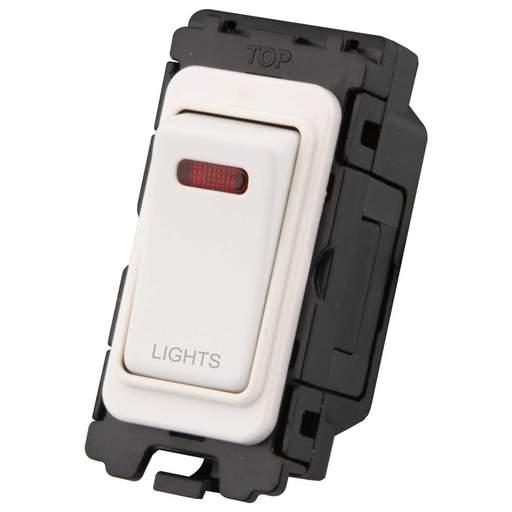 M2 Grid 20A DP Grid Switch with Neon marked Lights Painted Matt White