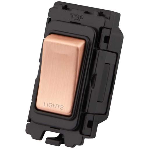 M2 Grid 20A DP Grid Switch marked Lights Copper