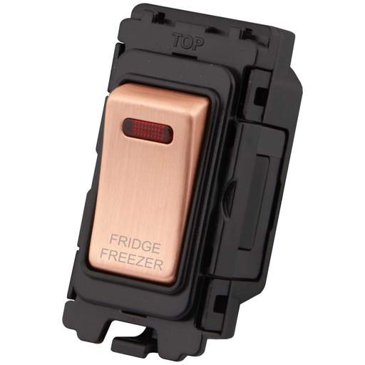 M2 Grid 20A DP Grid Switch with Neon marked Fridge Freezer Copper