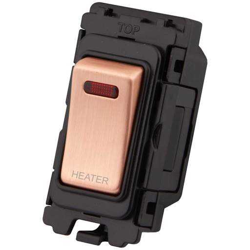 M2 Grid 20A DP Grid Switch with Neon marked Heater Copper