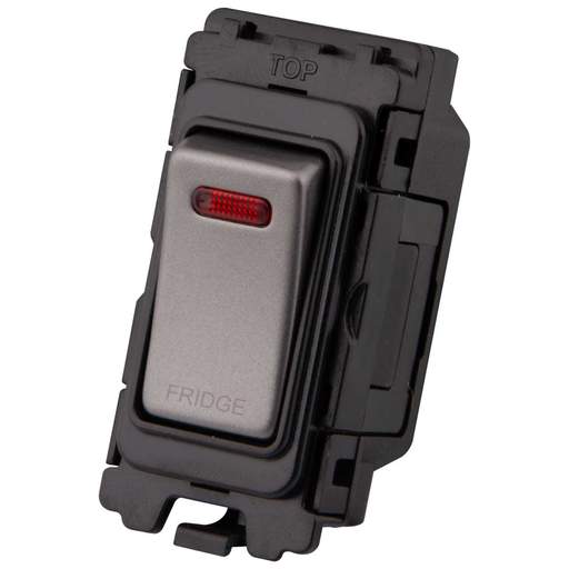 M2 Grid 20A DP Grid Switch with Neon marked Fridge Gunmetal