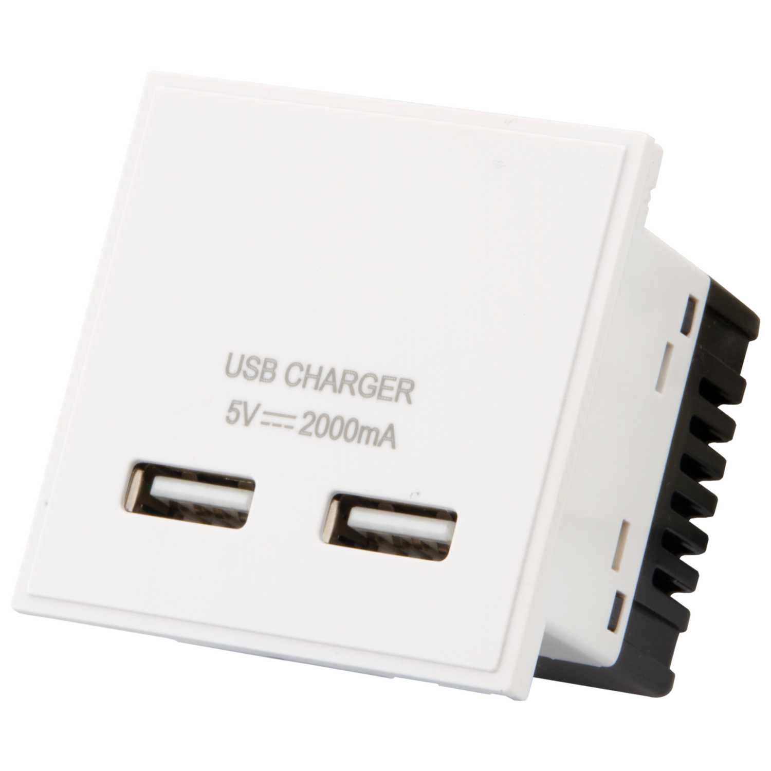 M2 Grid Double USB Type A Charger Euro Module White (3210-902) | CEF