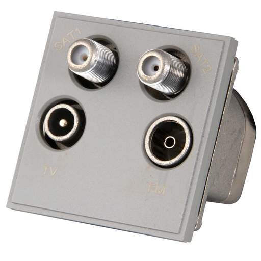 M2 Grid Quadplexer 1 x TV, 1 x FM/DAB and 2 x Satellite Euro Module Grey