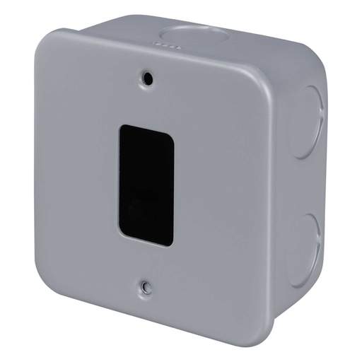 M2 Metal 1 Gang Grid Front Plate Metal Clad c/w Back Box