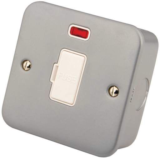 M2 Metal 13A DP Unswitched Fused Spur with Neon Metal Clad