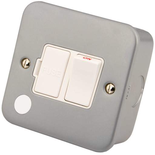 M2 Metal 13A Switched Fused Spur with Flex Outlet Metal Clad