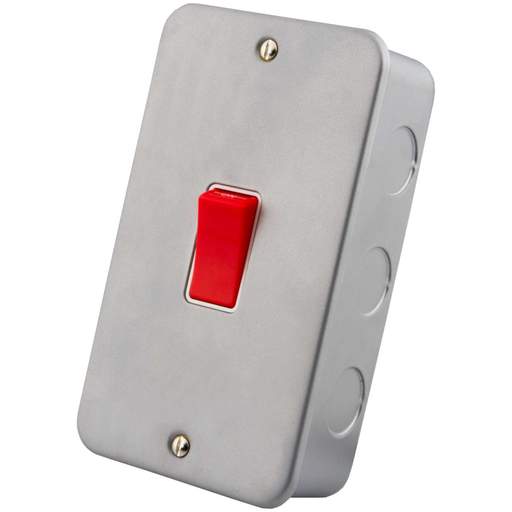 M2 Metal 45A DP 2 Gang Vertical Switch Metal Clad