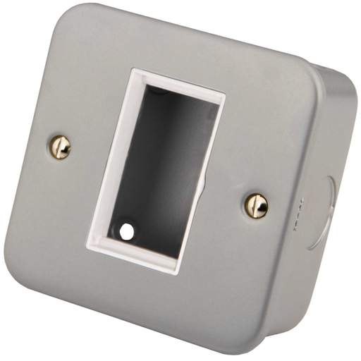 M2 Metal 1 Gang 1 Euro Module Plate and Back Box