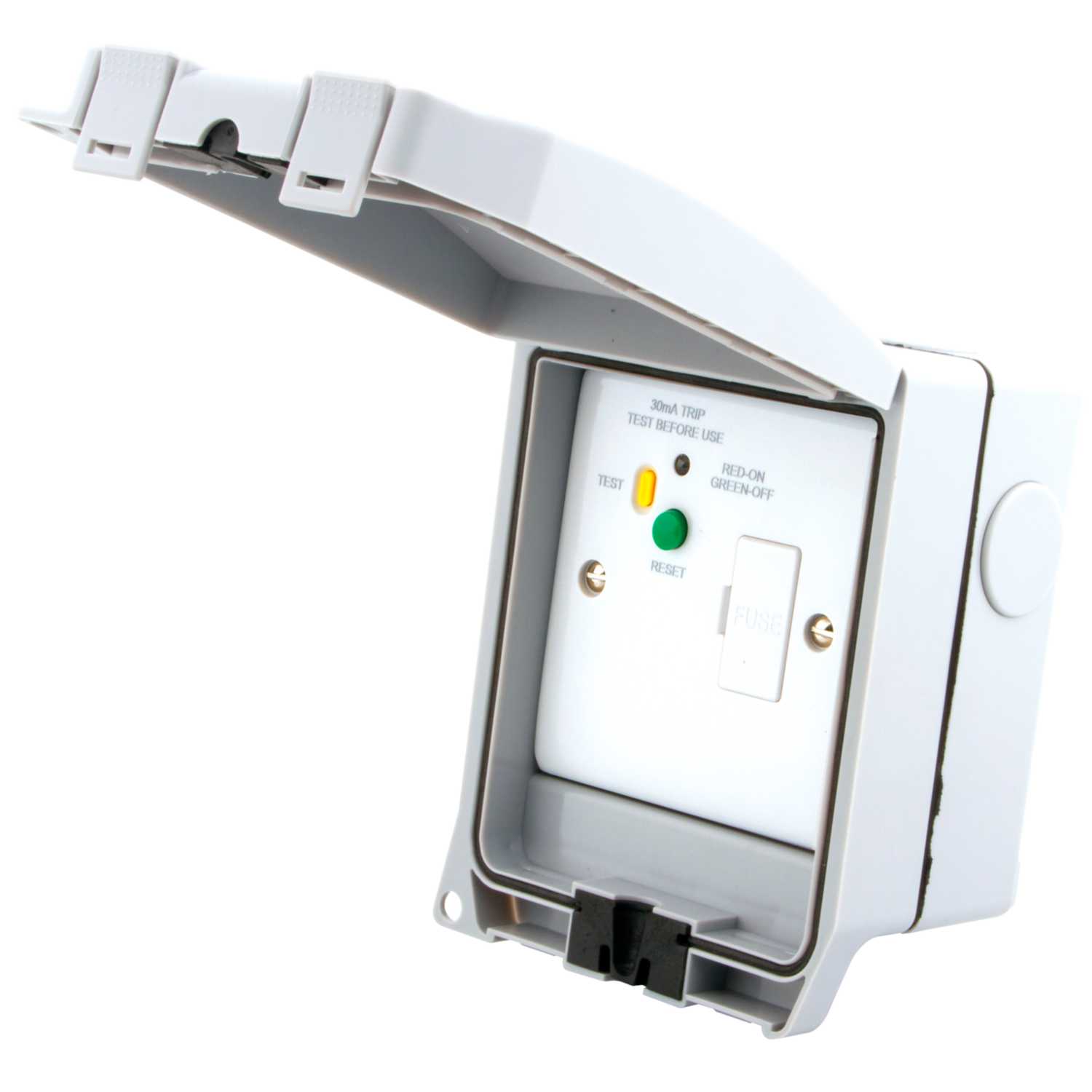 M2 Weatherproof 13A RCD Fused Spur with Solid Grey Lid IP66 (5090549