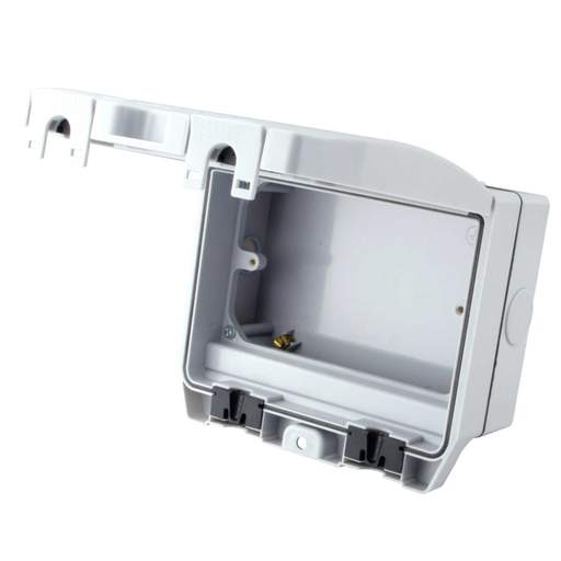 M2 Weatherproof 2 Gang Enclosure with Solid Grey Lid IP66
