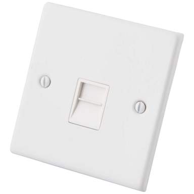 Primary Socket M2 Decorative 1 Gang Master Telephone Socket White Insert Painted Matt ...