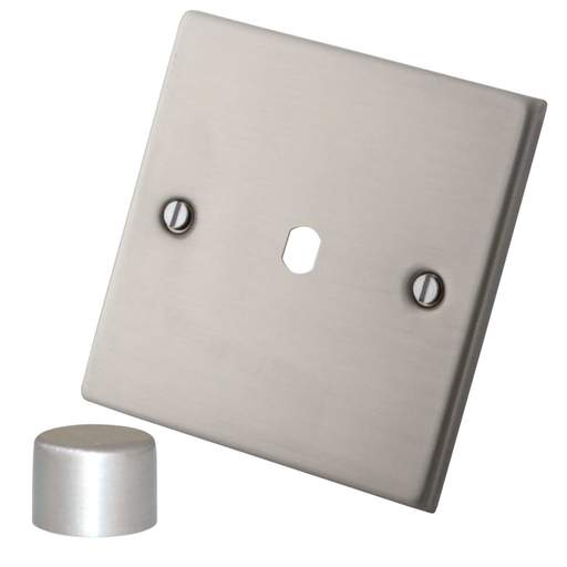 M2 Decorative 1 Gang Unfurnished Dimmer Plate Brushed Stainless Steel