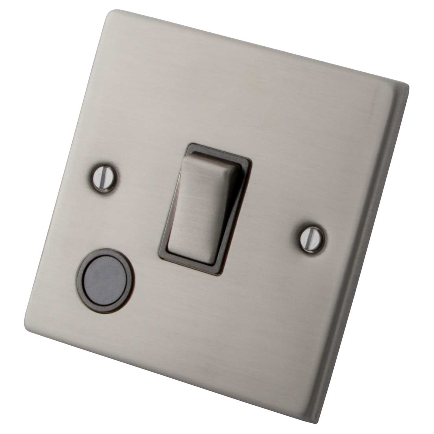 M2 Decorative 20A DP Switch with Flex Outlet Grey Insert Brushed ...