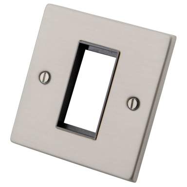 Euro Module Red Insert M2 Decorative 1 Gang 1 Euro Module Front Plate Grey Insert Brushed ...