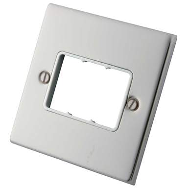 M2 Decorative 1 Gang 3 Module Front Plate White Insert Polished ...