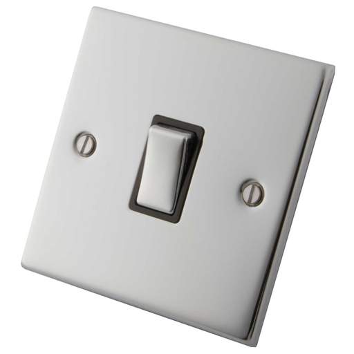 M2 Decorative 20A DP Switch Metal / Black Insert Polished Stainless Steel
