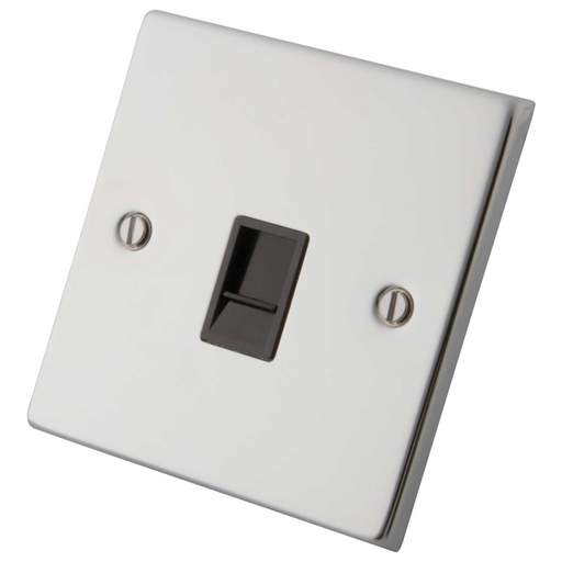 M2 Decorative 1 Gang Cat 5E Data Outlet Black Insert Polished Stainless ...
