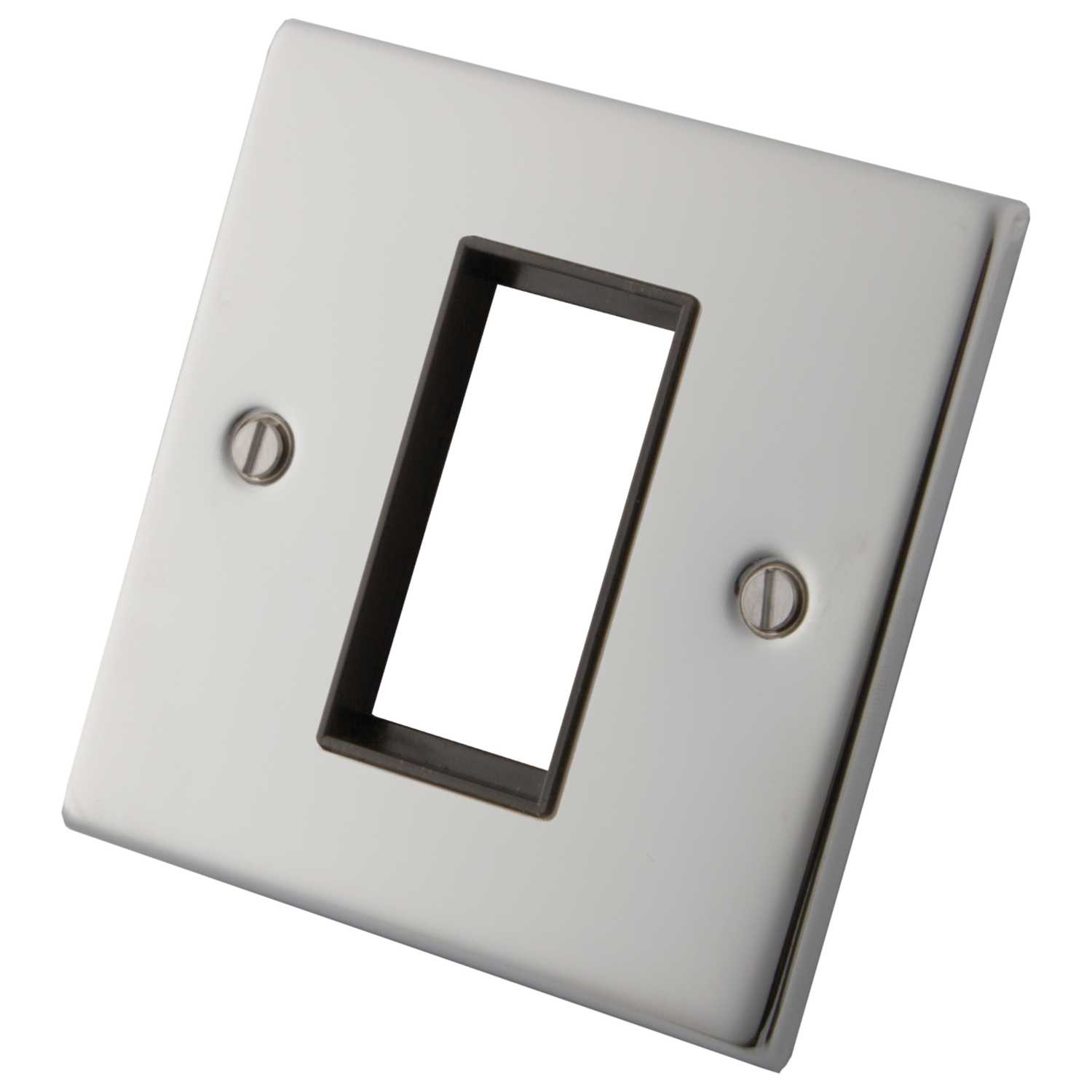 Euro Plate Module Insert M2 Decorative 1 Gang 1 Euro Module Front Plate Black Insert Polished ...