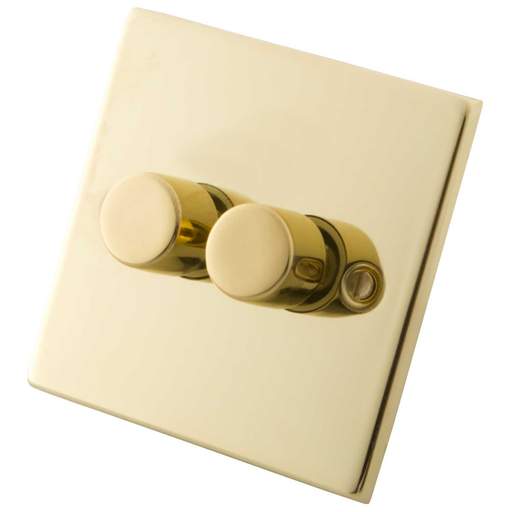 M2 Decorative 400W 2 Gang 2 Way Polished Brass