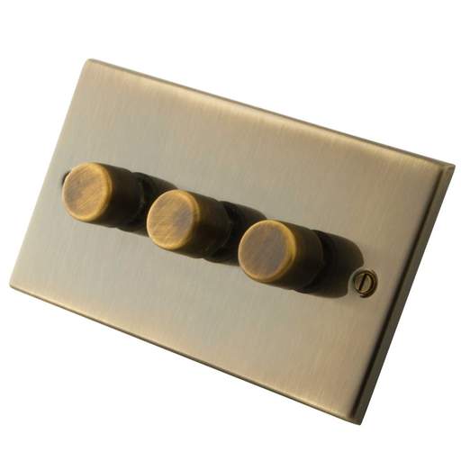 M2 Decorative 400W 3 Gang 2 Way Antique Brass