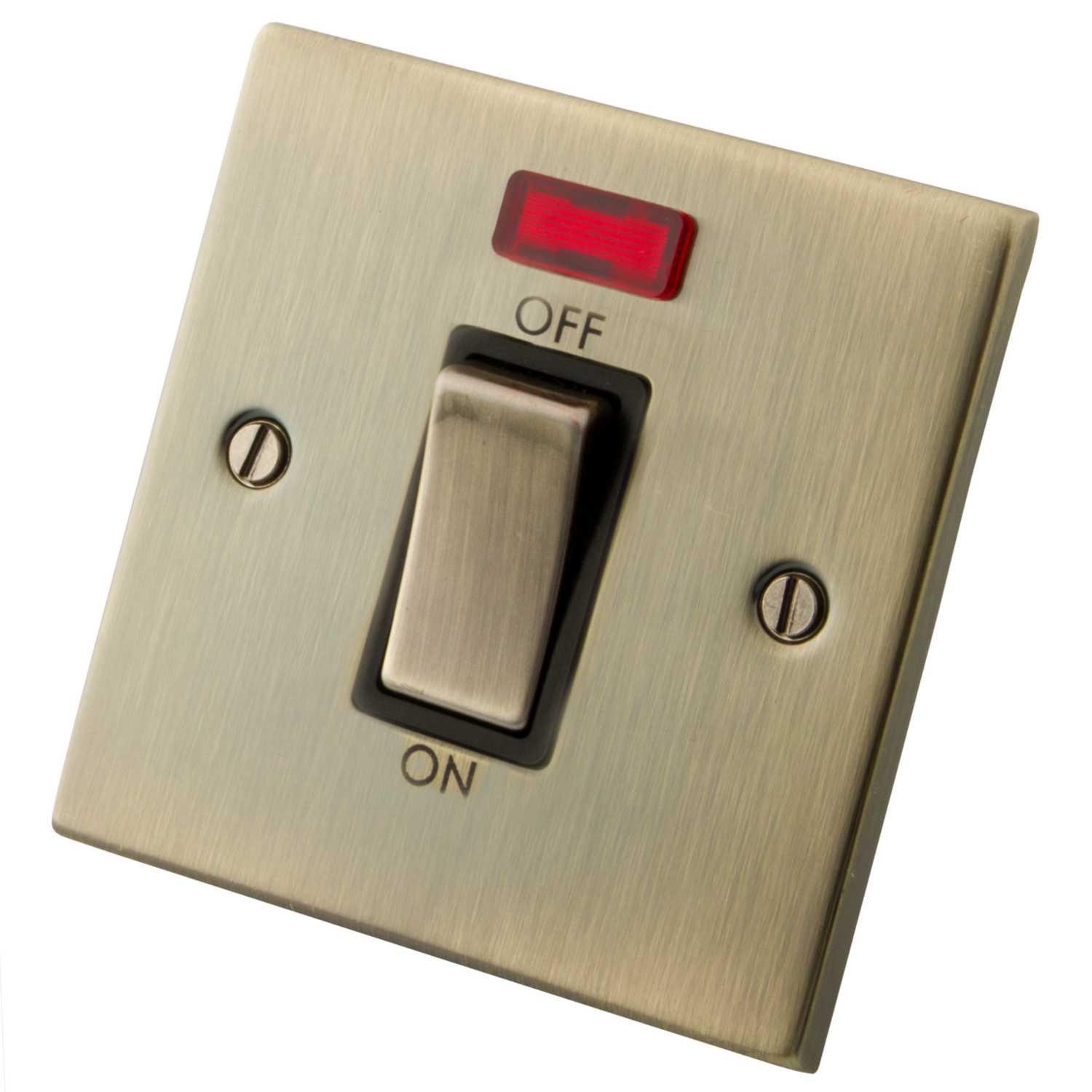M2 Decorative 45A DP 1 Gang Switch With Neon Indicator Black Insert ...