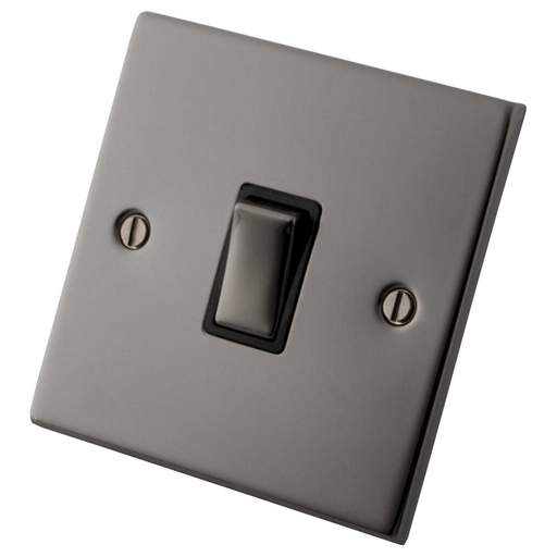 M2 Decorative 20A DP Switch Metal / Black Insert Black Nickel