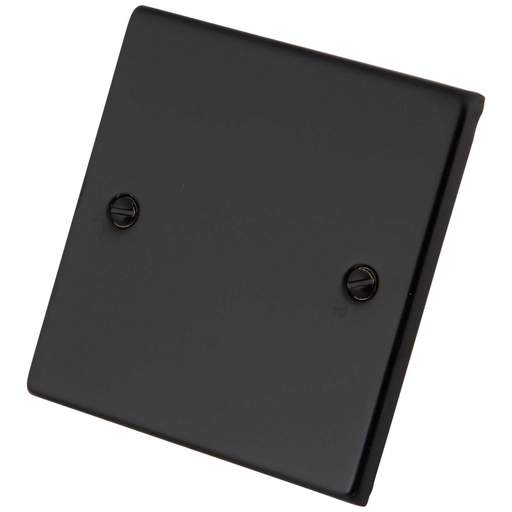 M2 Decorative 1 Gang Blank Plate Painted Matt Black