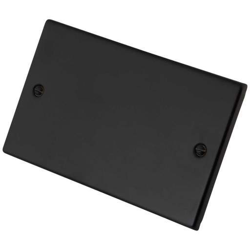 M2 Decorative 2 Gang Blank Plate Painted Matt Black