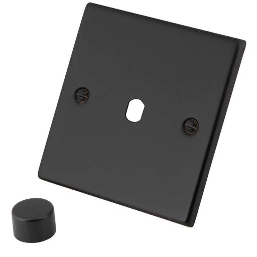 M2 Decorative 1 Gang Unfurnished Dimmer Switch Plate Painted Matt Black