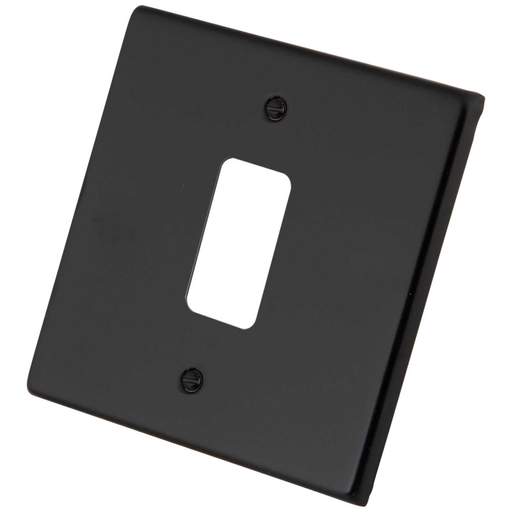 M2 Decorative 1 Gang Grid Front Plate Painted Matt Black