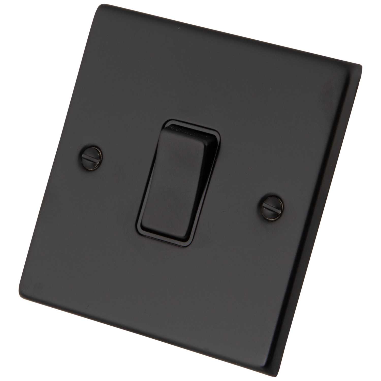 M2 Decorative 10A 1 Gang 2 Way Light Switch Black Insert Painted