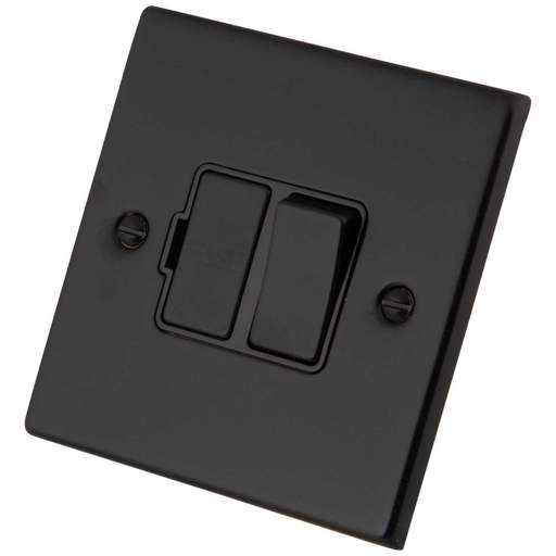M2 Decorative 13A Switched Fused Spur Black Insert Painted Matt Black