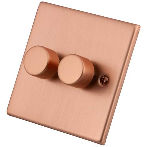 M2 Decorative 400W 2 Gang Intelligent Dimmer Copper
