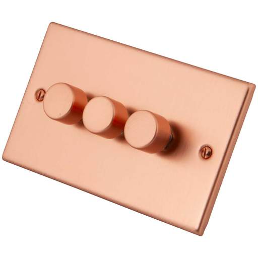 M2 Decorative 400W 3 Gang Intelligent Dimmer Copper
