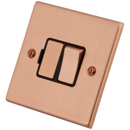 M2 Decorative 13A Switched Fused Spur Black Insert Copper