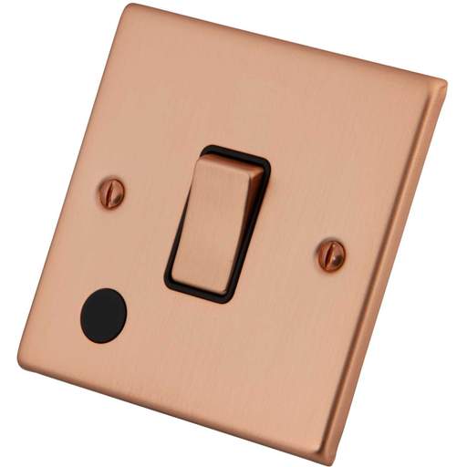 M2 Decorative 20A DP Switch with Flex Outlet Black Insert Copper