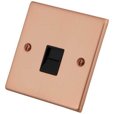 Riteav Piastra Murale Per Connessione CAT5e, Senza Utensili, Colore Bronzo, 1 Ingresso