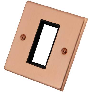 Euro Plate Module Insert M2 Decorative 1 Gang 1 Euro Module Front Plate Black Insert Copper ...
