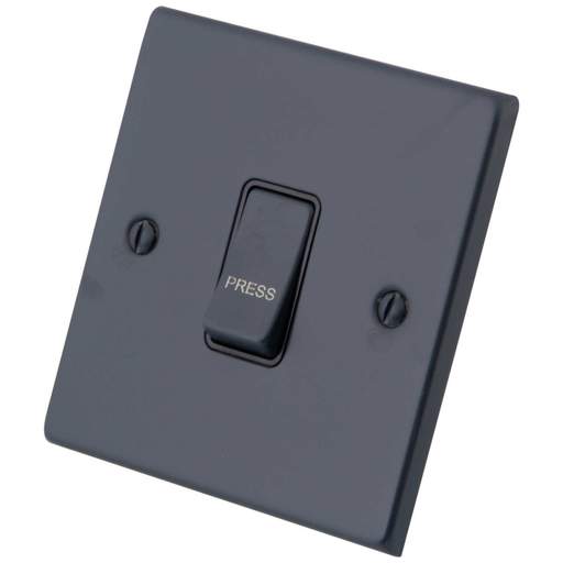 M2 Decorative 10A 1 Gang 2 Way Retractive Switch Black Insert Granite Blue